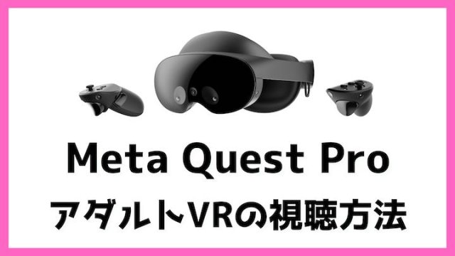 Meta Quest Pro アダルトVRの視聴方法